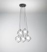 Immagine di Lampadario Cube Perenz 5 Pendenti Nero Per Soggiorno Moderno