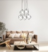 Immagine di Lampadario Cube Perenz 5 Pendenti Nero Per Soggiorno Moderno