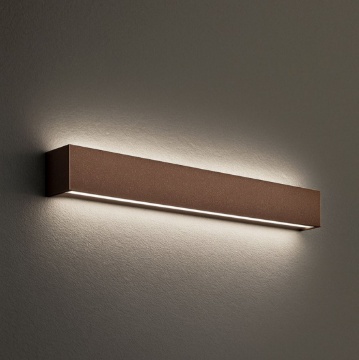 Immagine di Applique Led 3000k Marrone Rummo Perenz Rettangolare 39 cm