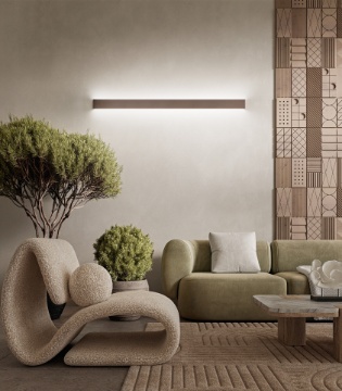 Immagine di Applique Marrone Rettangolare 81cm Led 30w 3000k Rummo Perenz