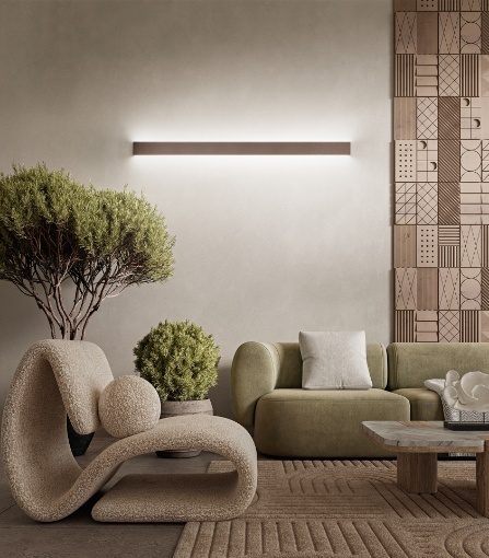 Immagine di Applique Marrone Rettangolare 81cm Led 30w 3000k Rummo Perenz