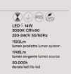 Immagine di Applique Minimal Nera Led 3000k Rummo Perenz 39cm