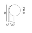 Immagine di Applique Grigio Sfera Vetro Led 8w 3000k Talia Perenz