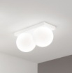 Immagine di Plafoniera Moderna Bianca Sfere Vetro Bianco Led 16w 3000k Dot Perenz