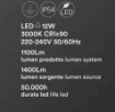 Immagine di Applique Moderna Bacchetta Bianca Led 12w 3000k IP54 Clock Perenz