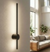 Immagine di Applique Perenz Clock Bacchetta Nera 65 cm Led 12w 3000k Per Bagno