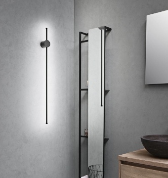 Immagine di Applique Nera Bacchetta Led 20w 3000k  Clock Perenz 97 cm IP54