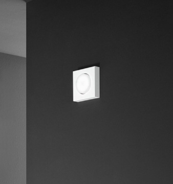 Immagine di Mini Plafoniera Quadrata Bianca Led Gx53 Bottone Perenz