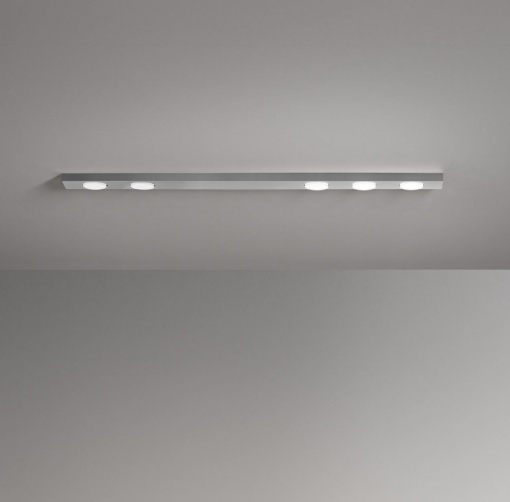 Immagine di Plafoniera Lineare 100 cm Bottone Perenz Grigio 5 Luci Gx53