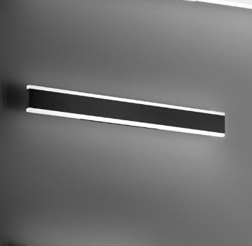 Immagine di Applique Lunga Kante Nero 81 cm Led Biemissione CCT 32w Perenz