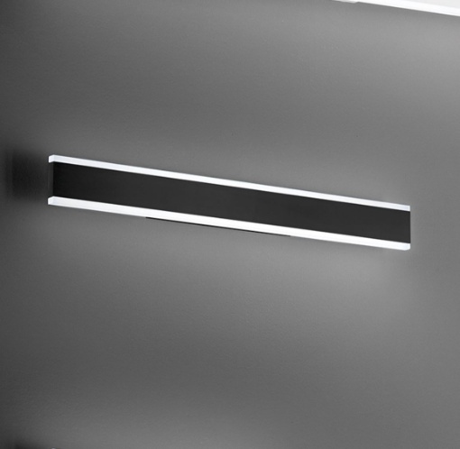 Immagine di Applique Lunga Kante Nero 81 cm Led Biemissione CCT 32w Perenz