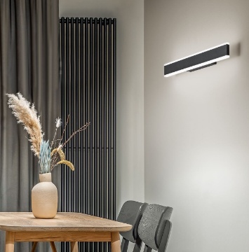 Immagine di Applique Nera Moderna Led CCT 24w Perenz Kante 61 cm