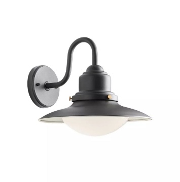 Immagine di Applique Esterno Lanterna Grigio Scuro Con Vetro IP44 Elio Redo