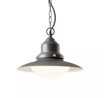 Immagine di Lampadario da Esterno Grigio Con Vetro Stile Nautico IP44 Elio Redo
