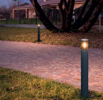 Immagine di Paletto Rotondo Per Giardino Antracite 75cm IP54 Fred Redo