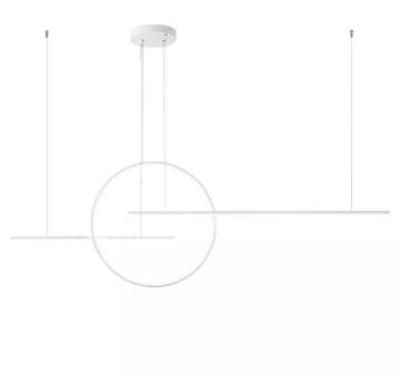 Immagine di Lampadario Soggiorno Moderno Led Dimmer 56w Giotto Bianco Redo