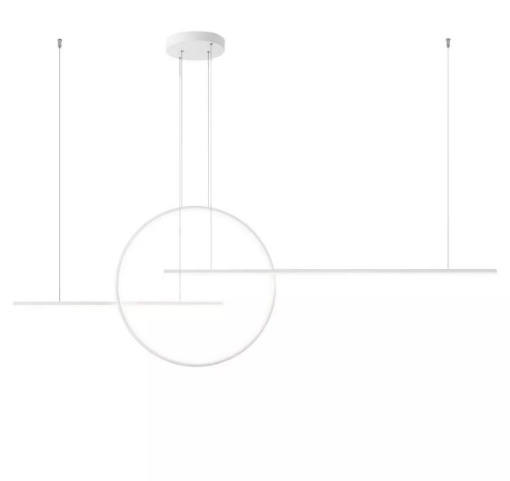 Immagine di Lampadario Soggiorno Moderno Led Dimmer 56w Giotto Bianco Redo