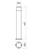 Immagine di Paletto da Giardino Cilindro Ottone Antico 44 cm Stake Redo IP65