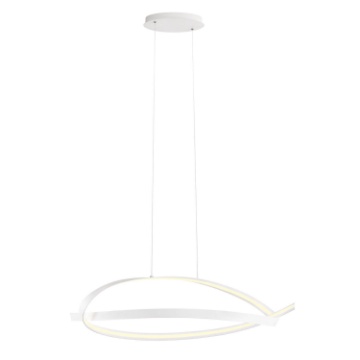 Immagine di Lampadario Moderno Bianco Impuls Nastro Led Dimmer 38w 3000k Redo