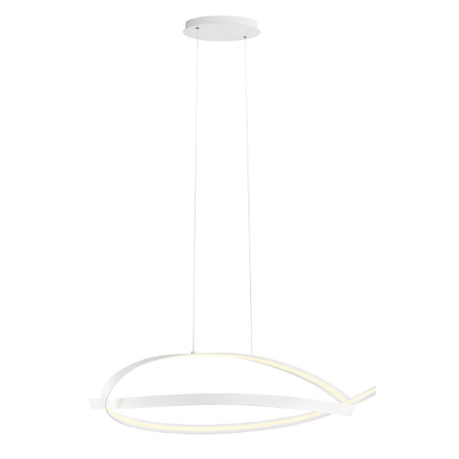 Immagine di Lampadario Moderno Bianco Impuls Nastro Led Dimmer 38w 3000k Redo