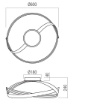 Immagine di Plafoniera Design Curvo Nero Impuls Led 34w 3000k Redo