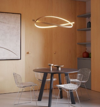 Immagine di Lampadario Nastro Oro Impuls Led Dimmer 38w 3000k Redo