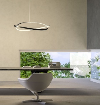 Immagine di Lampadario Impuls Nero Led 3000k Dimmerabile Per Soggiorno Redo