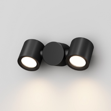 Immagine di Applique Nera da Esterno Con Faretti Orientabili Wall Street IP54 Maytoni