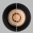 Immagine di Faretto Soffitto Nero Rotondo Led 18w 3000k CRI90 Pipe ACB Ø10cm