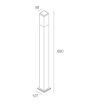 Immagine di Paletto Giardino Palux Quadra 80cm E27 Isyluce IP54
