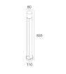 Immagine di Lampioncino Moderno da Esterno Bellagio 83cm GU10 Isyluce IP54