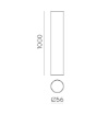 Immagine di Lampada da Soffitto Zoom Cilindro Nero 100cm ACB