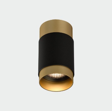 Immagine di Lampada Compatta da Soffitto Cilindro Nero Oro Led 12w 3000k Lux ACB