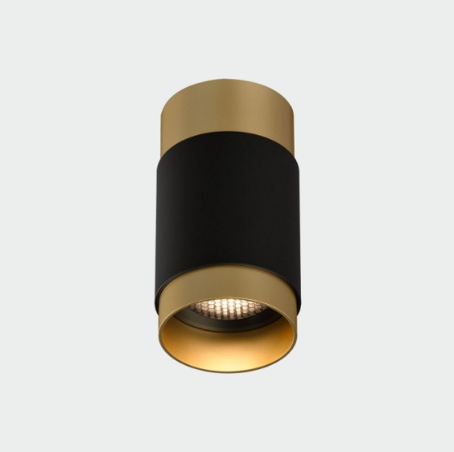 Immagine di Lampada Compatta da Soffitto Cilindro Nero Oro Led 12w 3000k Lux ACB