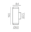 Immagine di Applique Moderna Cilindro Oro Nero Biemissione Led 3000k CRI90 Lux ACB