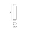 Immagine di Lampada Cilindrica da Soffitto Nero 30cm Led 12w 3000k Lux ACB