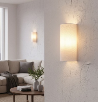 Immagine di Applique Cilindro Tessuto Bianco E27 Luma ACB