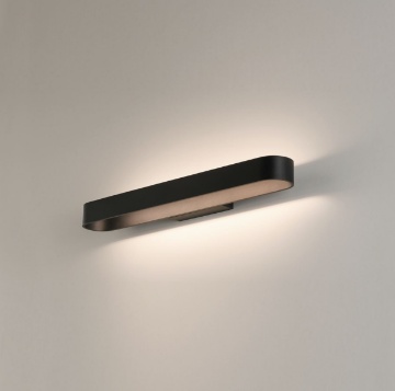 Immagine di Applique Biemissione Rettangolo Stondato 60 cm Gala Nero Led 31w CCT ACB