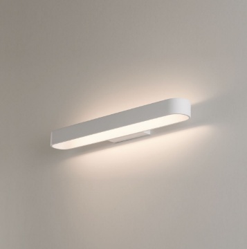 Immagine di Applique Lineare Stondata Bianca 43cm Biemissione Led CCT Gala ACB