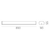 Immagine di Applique Lunga Aldo 83cm Led 32w 3000k 4000k Per Bagno IP44