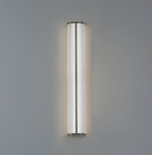 Immagine di Applique Grande Cromo Vetro Rigato Diva 100cm Led CCT 30w ACB IP44