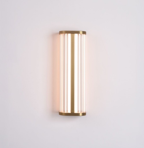 Immagine di Applique Oro Vetro Rigato Led CCT 16w Per Bagno Divino ACB