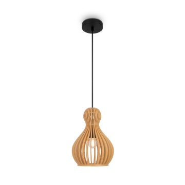Immagine di Sospensione Legno Forma Goccia 20cm Roots Maytoni 1xE27