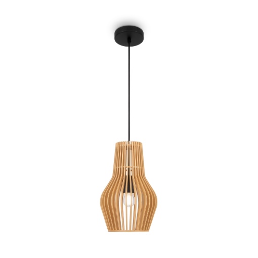 Immagine di Lampadario da Cucina Paralume Legno Stile Nordico Roots Maytoni