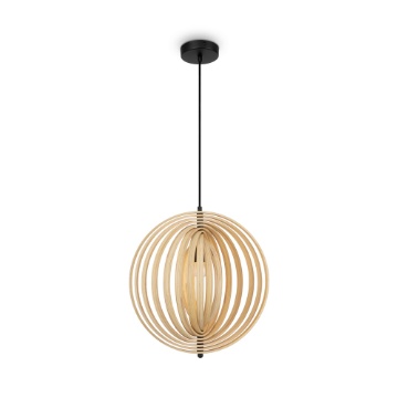 Immagine di Lampadario Maytoni Roots Stile Nordico Cerchi in Legno