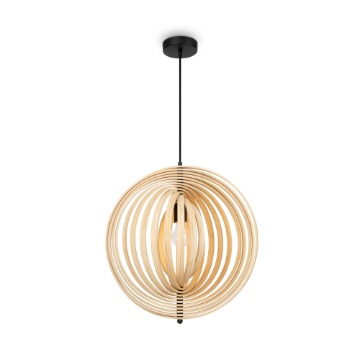 Immagine di Lampadario in Legno Chiaro Per Camera da Letto Roots Maytoni