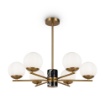 Immagine di Lampadario Elegante Nero Ottone Sfere Bianche Marble Maytoni