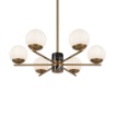 Immagine di Lampadario Elegante Nero Ottone Sfere Bianche Marble Maytoni
