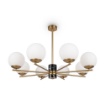 Immagine di Lampadario da Soggiorno Ottone Nero 8 Sfere Vetro Marble Maytoni