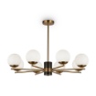 Immagine di Lampadario da Soggiorno Ottone Nero 8 Sfere Vetro Marble Maytoni